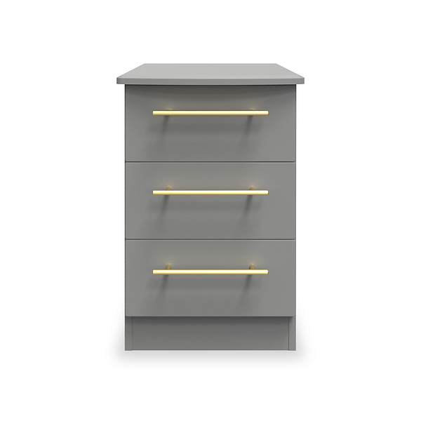 Bramham Grey 3 Drawer Bedside