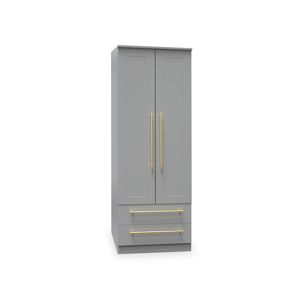 Bramham Grey 2 Door 2 Drawer Wardrobe