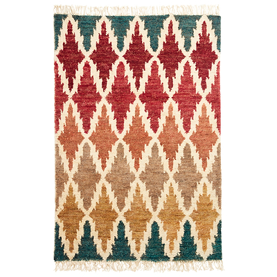 Franklin Natural Hemp Multi Coloured Diamond Rug