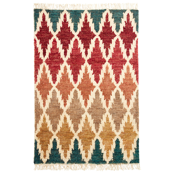 Franklin Natural Hemp Multi Coloured Diamond Rug