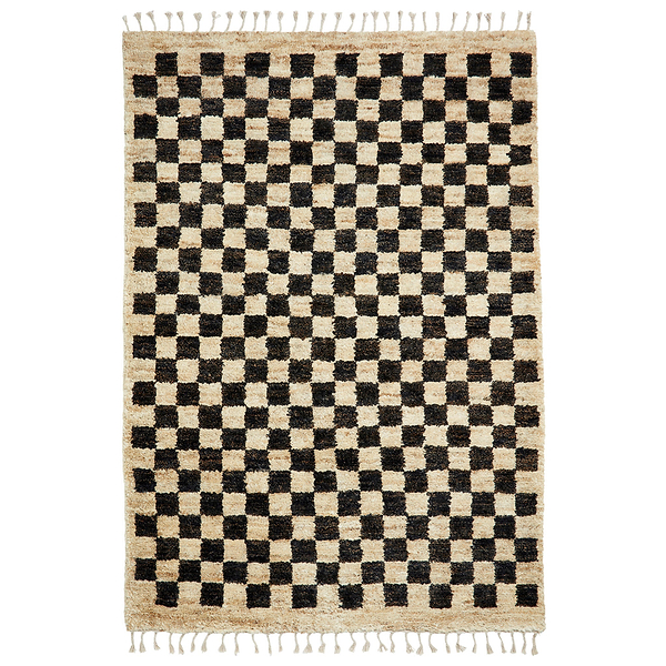 Franklin Natural Hemp Black/Ivory Chequered Rug