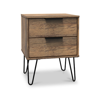 Moreno Rustic Oak 2 Drawer Bedside