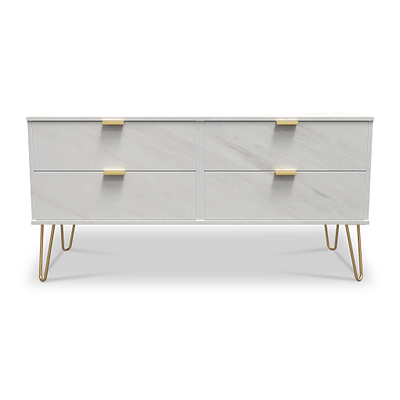 Moreno Marble 4 Drawer Low Storage Unit