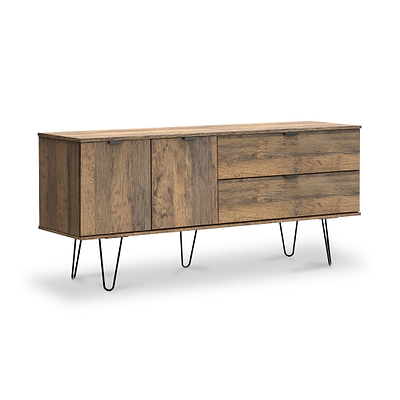Moreno Rustic Oak 2 Drawer 2 Door Wide Sideboard