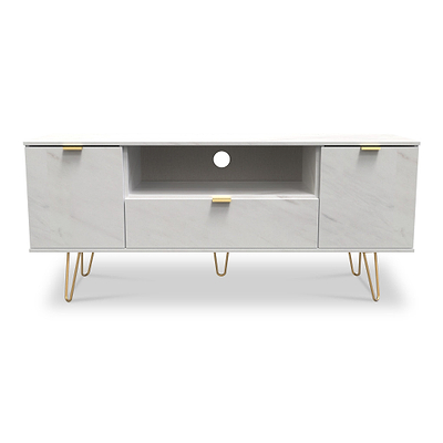 Moreno Marble 2 Door 1 Drawer Wide TV Unit