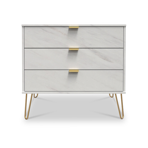 Moreno Marble Effect 3 Drawer Chest