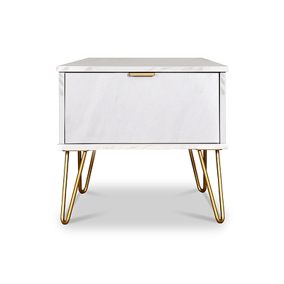 Moreno Marble Effect 1 Drawer Bedside