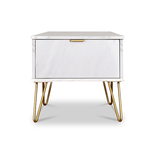 Moreno Marble Effect 1 Drawer Bedside