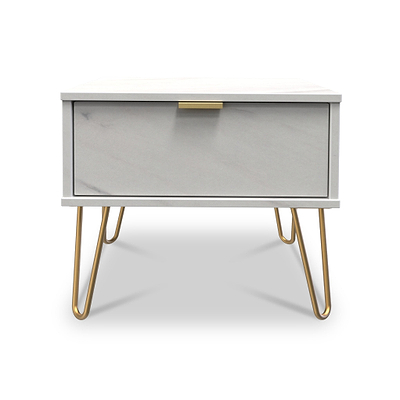 Moreno Marble Effect 1 Drawer Side Table