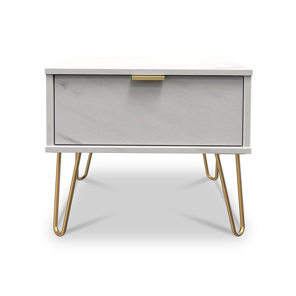 Moreno Marble Effect 1 Drawer Side Table