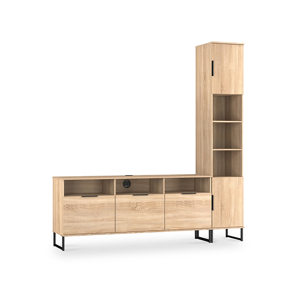 Ashbourne L-Shaped Media Wall TV Unit