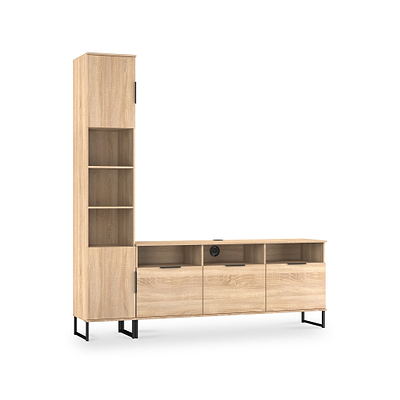Ashbourne L-Shaped Media Wall TV Unit