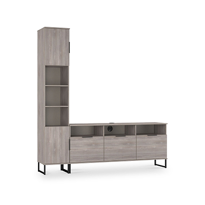 Ashbourne L-Shaped Media Wall TV Unit