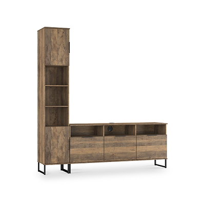 Ashbourne L-Shaped Media Wall TV Unit