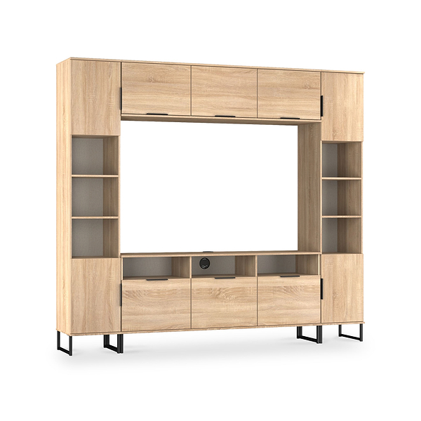 Ashbourne Media Wall TV Unit with Overhead Storage