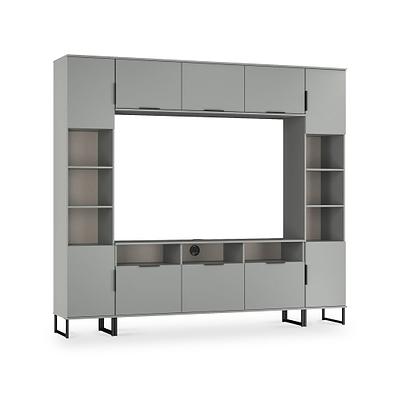 Ashbourne Media Wall TV Unit with Overhead Storage
