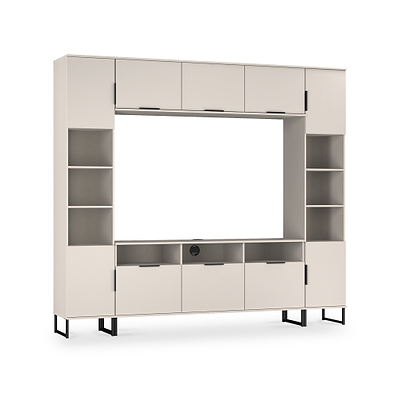 Ashbourne Media Wall TV Unit with Overhead Storage