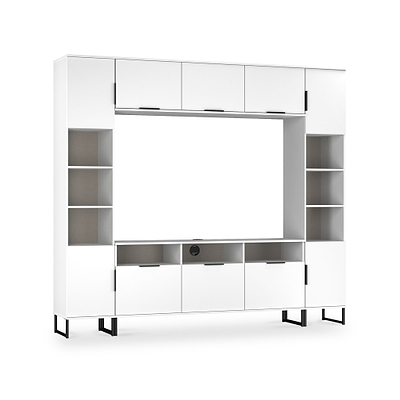 Ashbourne Media Wall TV Unit with Overhead Storage