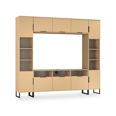 Ashbourne Media Wall TV Unit with Overhead Storage