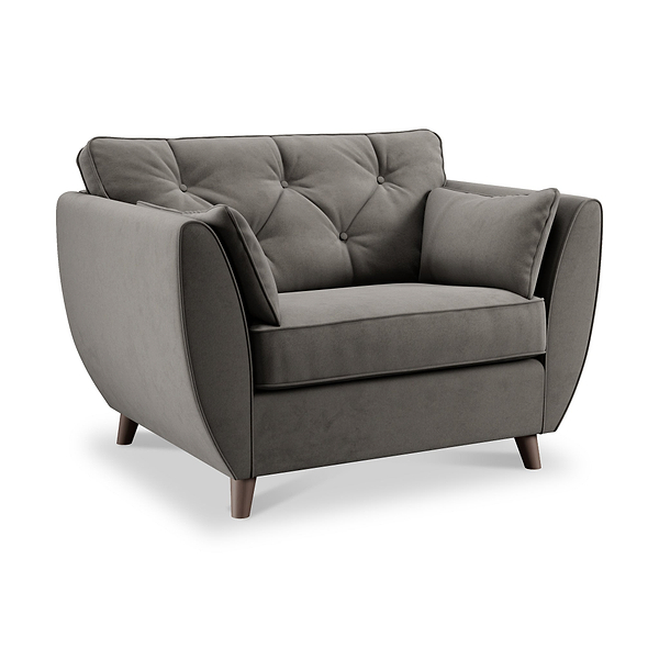 Edison Velvet Snuggler Chair