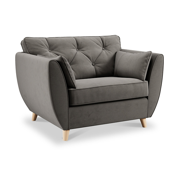 Edison Velvet Snuggler Chair