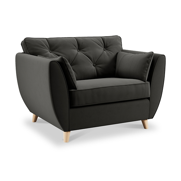 Edison Velvet Snuggler Chair