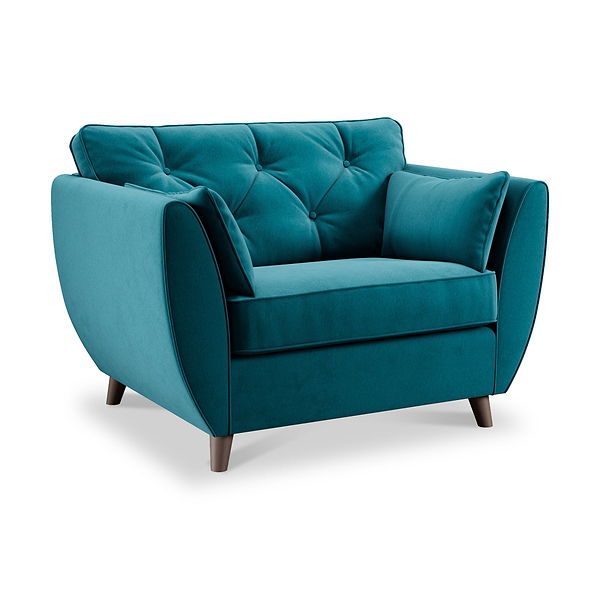 Edison Velvet Snuggler Chair