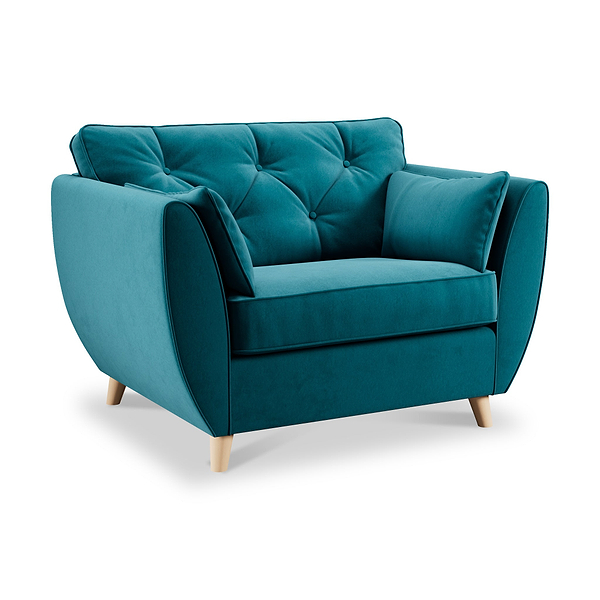 Edison Velvet Snuggler Chair