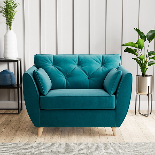Edison Velvet Snuggler Chair