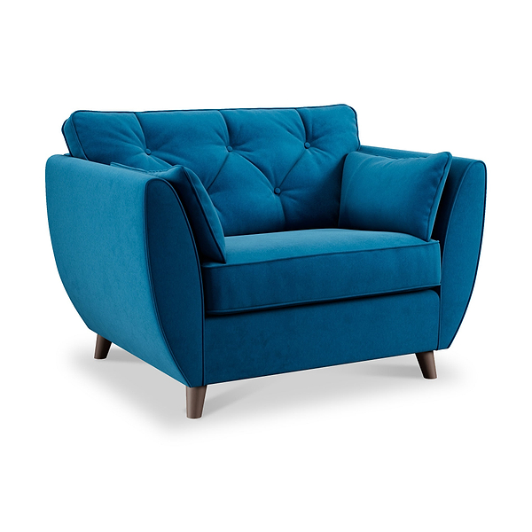 Edison Velvet Snuggler Chair
