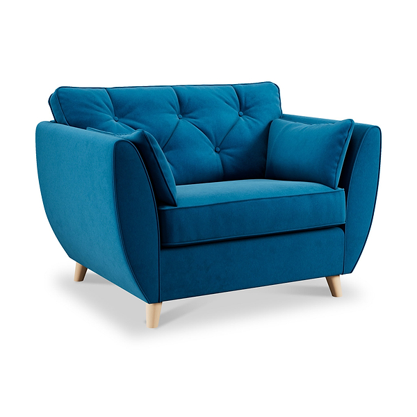 Edison Velvet Snuggler Chair