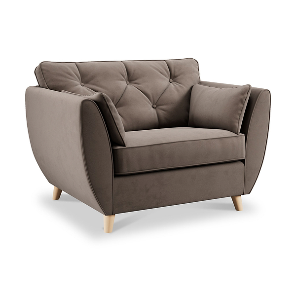 Edison Velvet Snuggler Chair