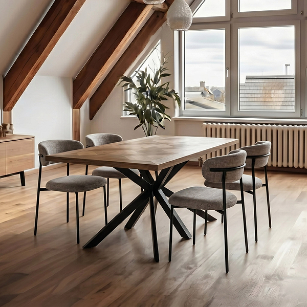 Ingrid Oak Parquet 160cm Dining Table