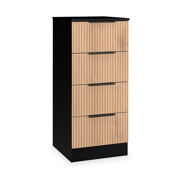 Jago Slatted Effect 4 Drawer Bedside Table