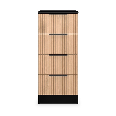 Jago Slatted Effect 4 Drawer Bedside Table