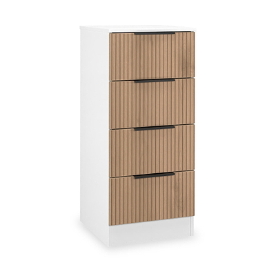 Jago Slatted Effect 4 Drawer Bedside Table