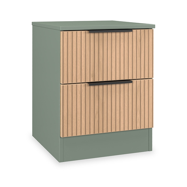 Jago Slatted Effect 2 Drawer Bedside Table