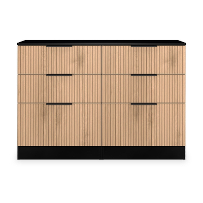 Jago Slatted Effect 6 Drawer Midi Chest