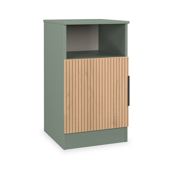 Jago Slatted Effect Open Bedside Table
