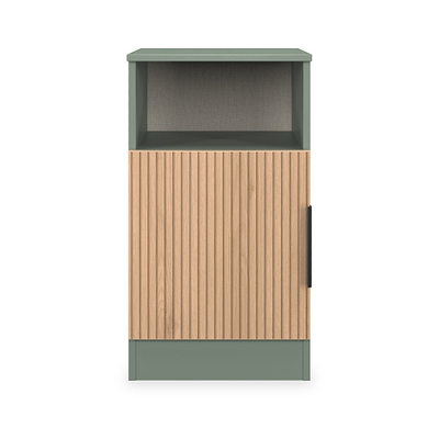 Jago Slatted Effect Open Bedside Table
