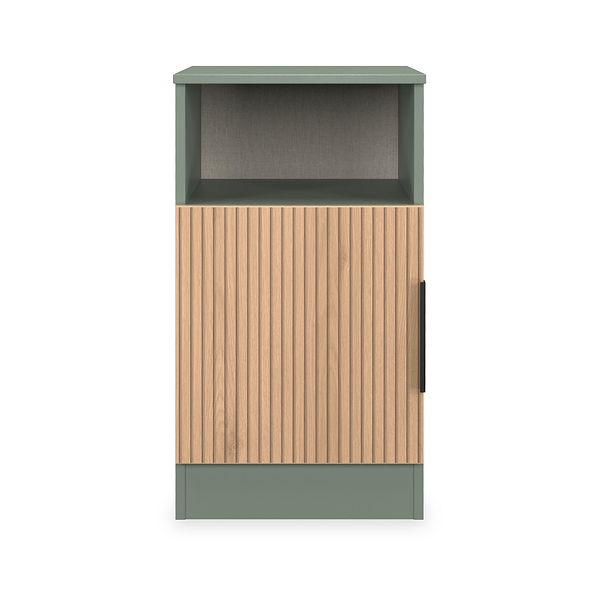 Jago Slatted Effect Open Bedside Table