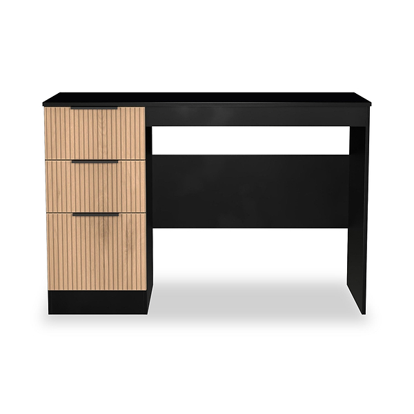 Jago Slatted Effect 3 Drawer Desk