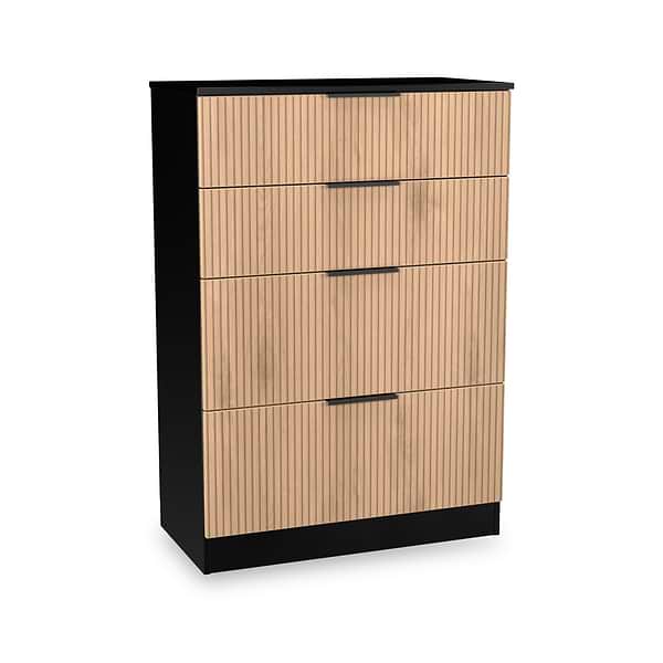 Jago Slatted Effect 4 Drawer Deep Chest