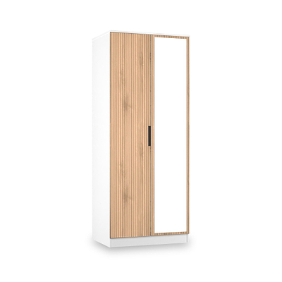 Jago Slatted Effect 2 Door Mirrored Wardrobe