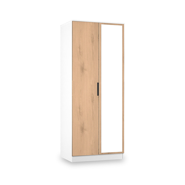 Jago Slatted Effect 2 Door Mirrored Wardrobe