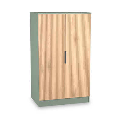 Jago Slatted Effect 2 Door Midi Wardrobe