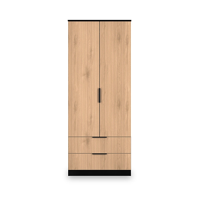 Jago Slatted Effect 2 Door 2 Drawer Wardrobe