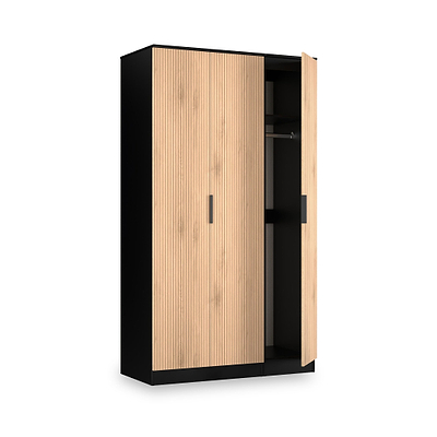 Jago Slatted Effect Tall 3 Door Wardrobe