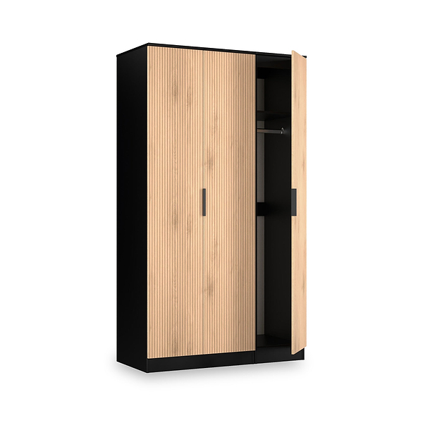 Jago Slatted Effect Tall 3 Door Wardrobe
