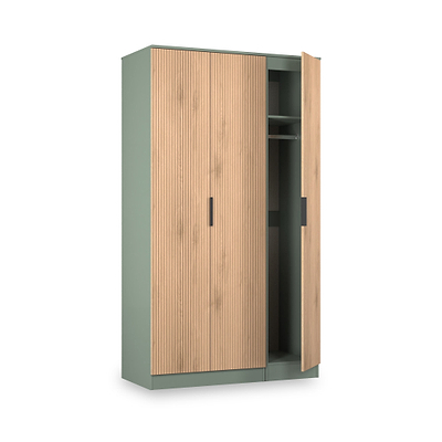Jago Slatted Effect Tall 3 Door Wardrobe
